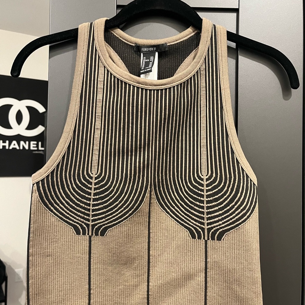 Forever 21 Beige and Black Women's Top